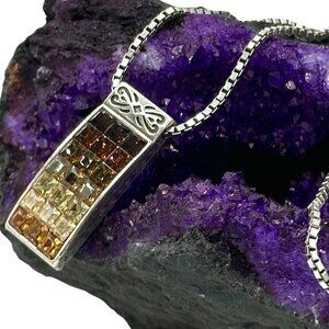 Brighton Spectrum Necklace Crystals Brown To Light Brown Silver Plated 16 To 18